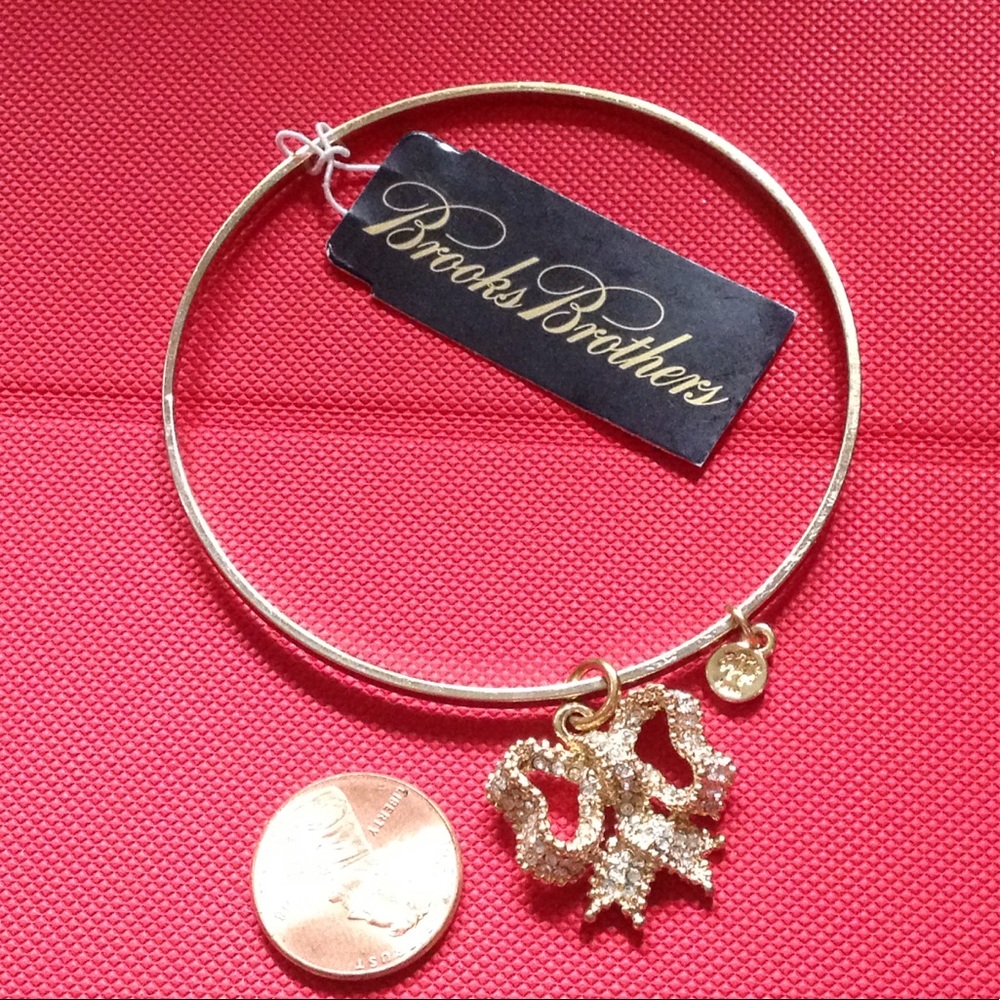 NWT Brooks Brothers gold and stones ribbon bracelet